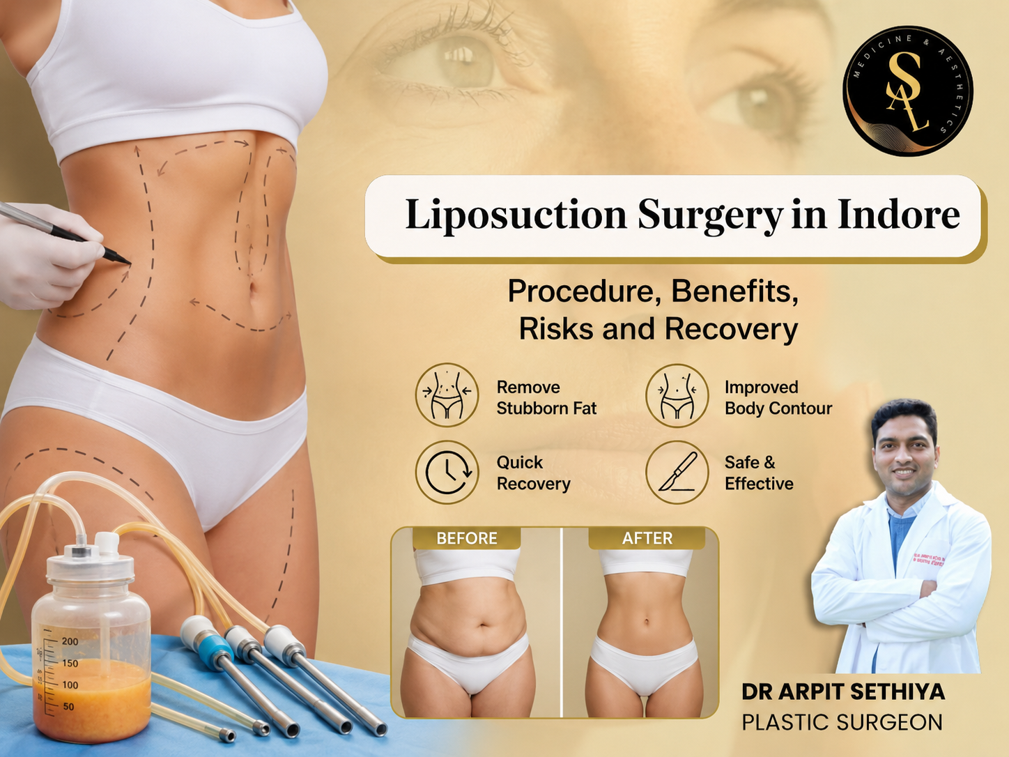 Liposuction Surgery in Indore: Procedure, Benefits, Risks and Recovery